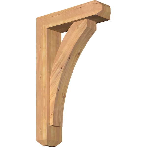 Ekena Millwork Thorton Craftsman Smooth Bracket w/ Offset Brace, Western Red Cedar, 5 1/2"W x 20"D x 32"H BKT0604X20X32THR04SWR - main